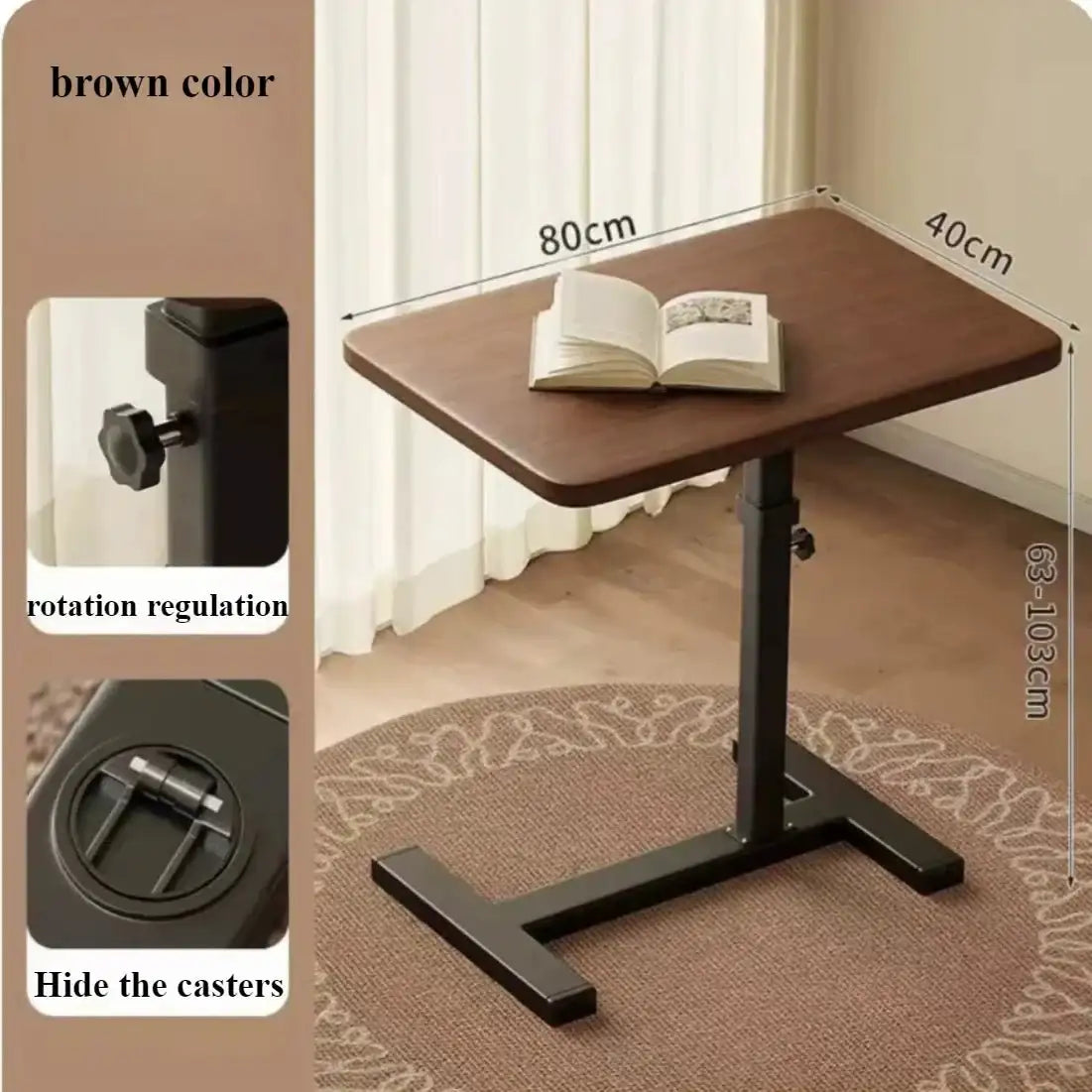 Mobile Bedside Table Household Office Desk Bedroom Folding Tables - AURA