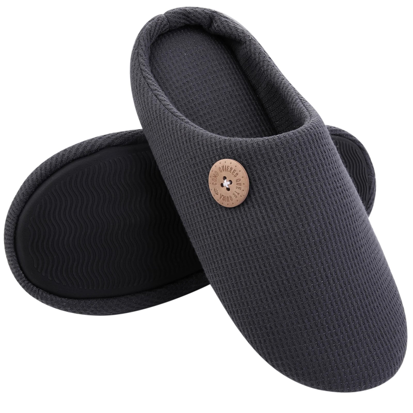 Classic Men Slippers Indoor Men Slippers Fashion Men House Slippers Outdoor Antiskid Soft Men Flat Slippers Winter Bedroom Shoes - AURA