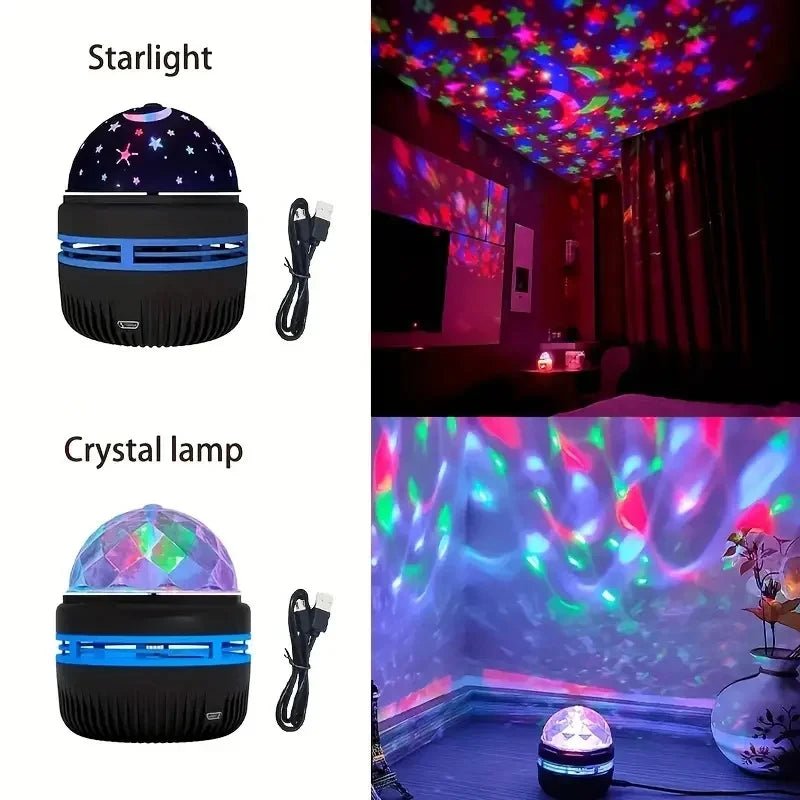 1pc Star Projector, Galaxy Projector, Water Ocean Wave Projector For Bedroom Night Light Room Decor With 7 - Colors Patterns - AURA