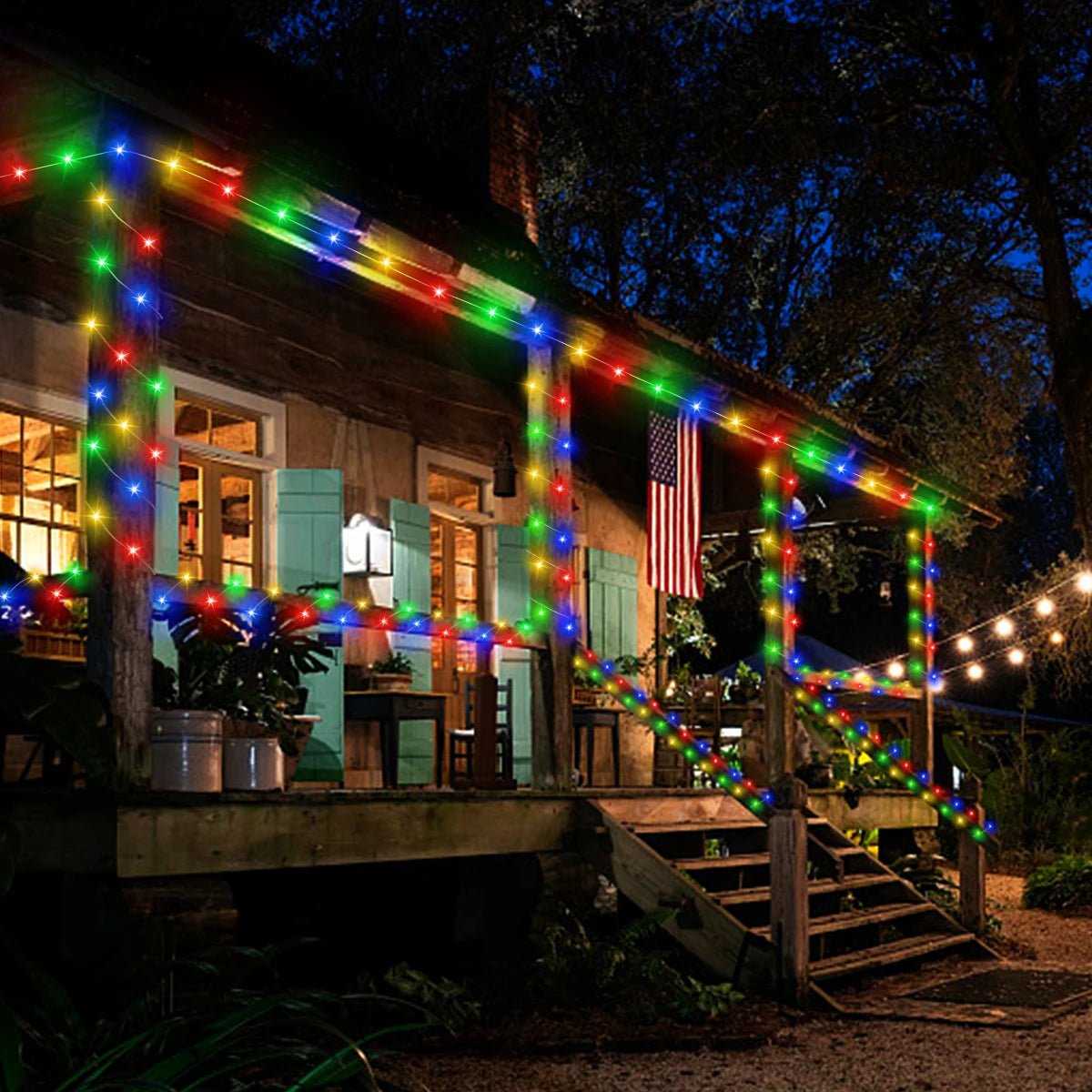 LED String Light With Large Solar Panel 10M - 100M 10 LEDs/M Waterproof - AURA