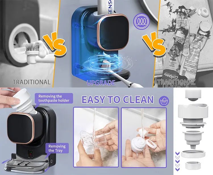 Automatic Toothpaste Dispenser Wall Mounted - Electric - AURA