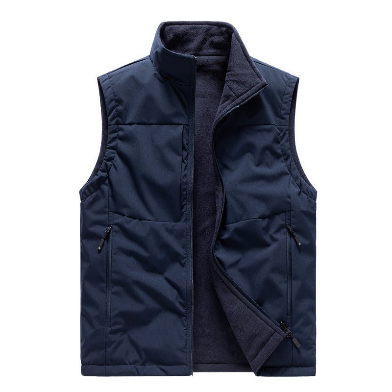 Men's Double - sided Fleece Vest Winter Warm Loose Sleeveless Tank - AURA
