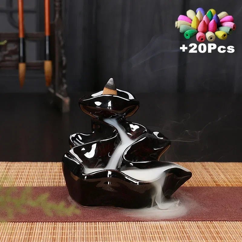 Free 20Pcs Incense cones Creative Home Decor Backflow Stick Incense - AURA