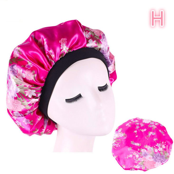 Beauty print Satin silk Bonnet sleep night cap - AURA