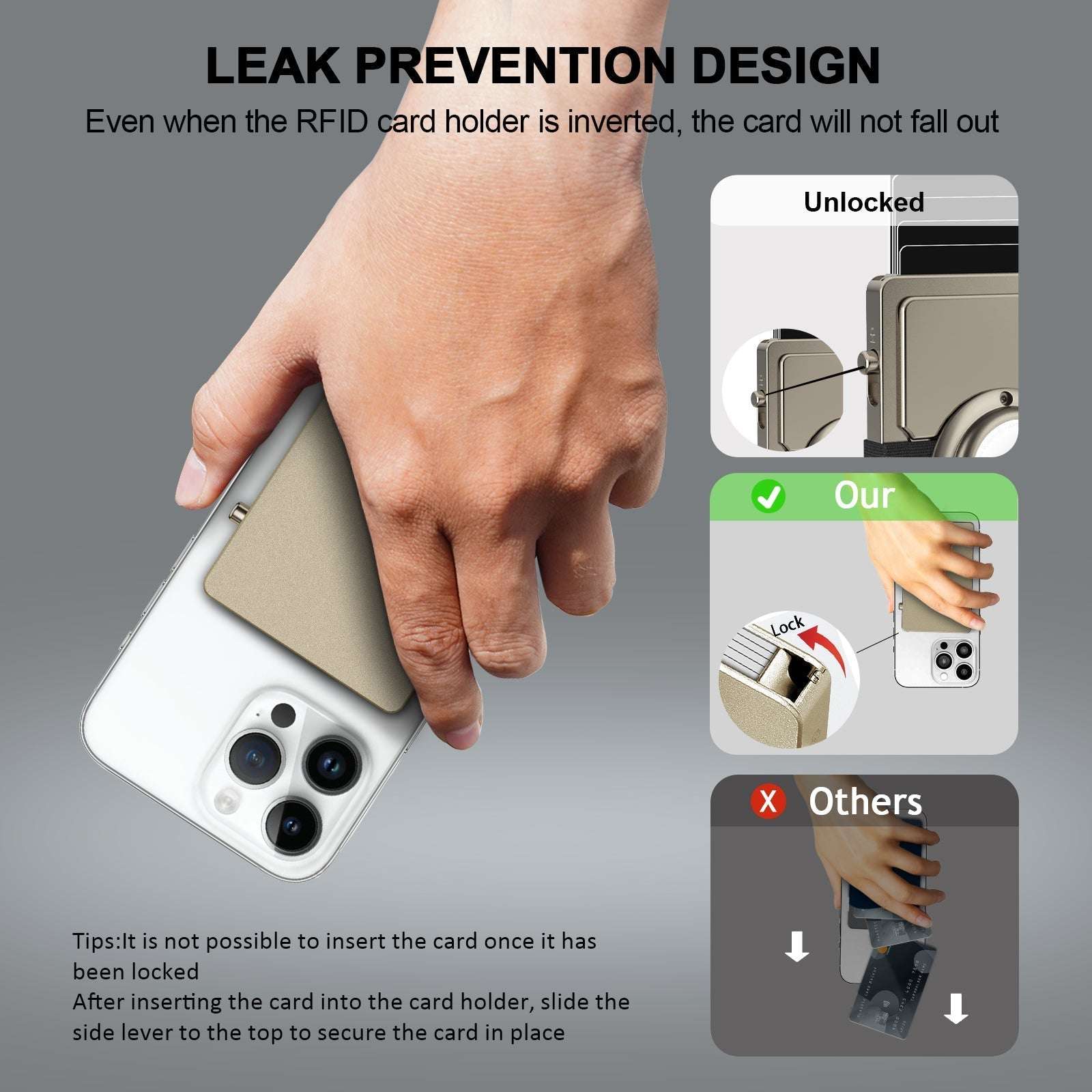 TOYFID All - Aluminum Pop Up Slide Rfid Slim Card Holder Wallet With Airtag Holder - AURA