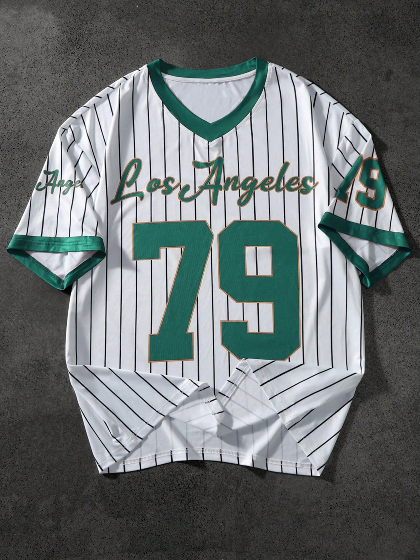 Men's Los Angeles Letter Print Short Sleeve Top - AURA