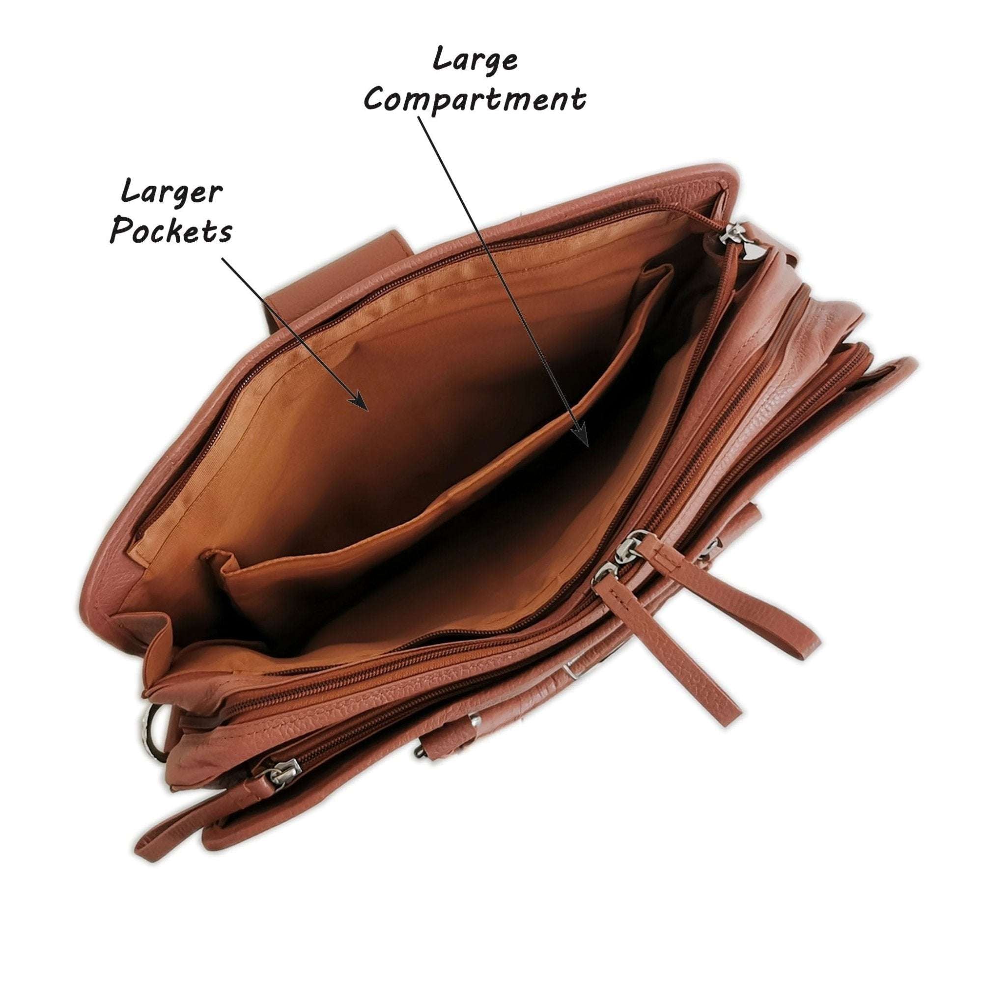 Leather Briefcase, Brown - AURA