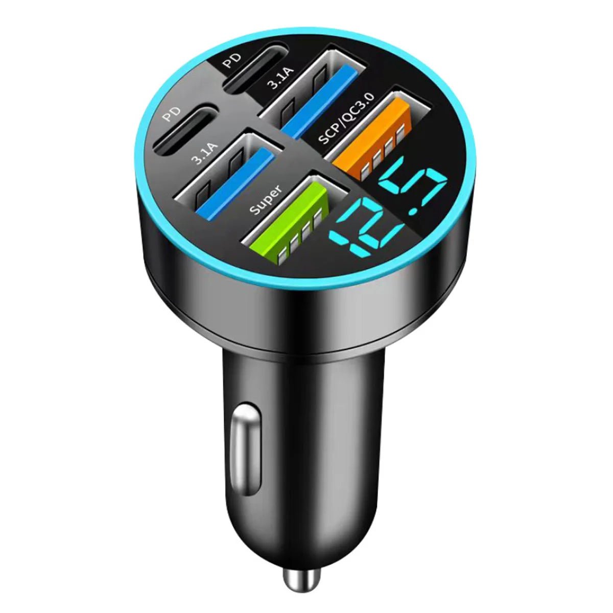 USB C Type C Car Charger 6 Ports USB Super Fast Charging Phone - AURA