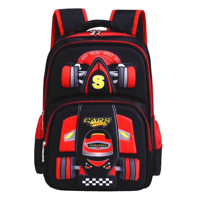 Three Dimensional Car Boys Primary School Trolley School Bag - AURA