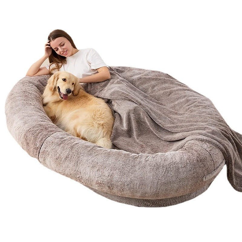 Large Human Short Plush Dog Bed - AURA