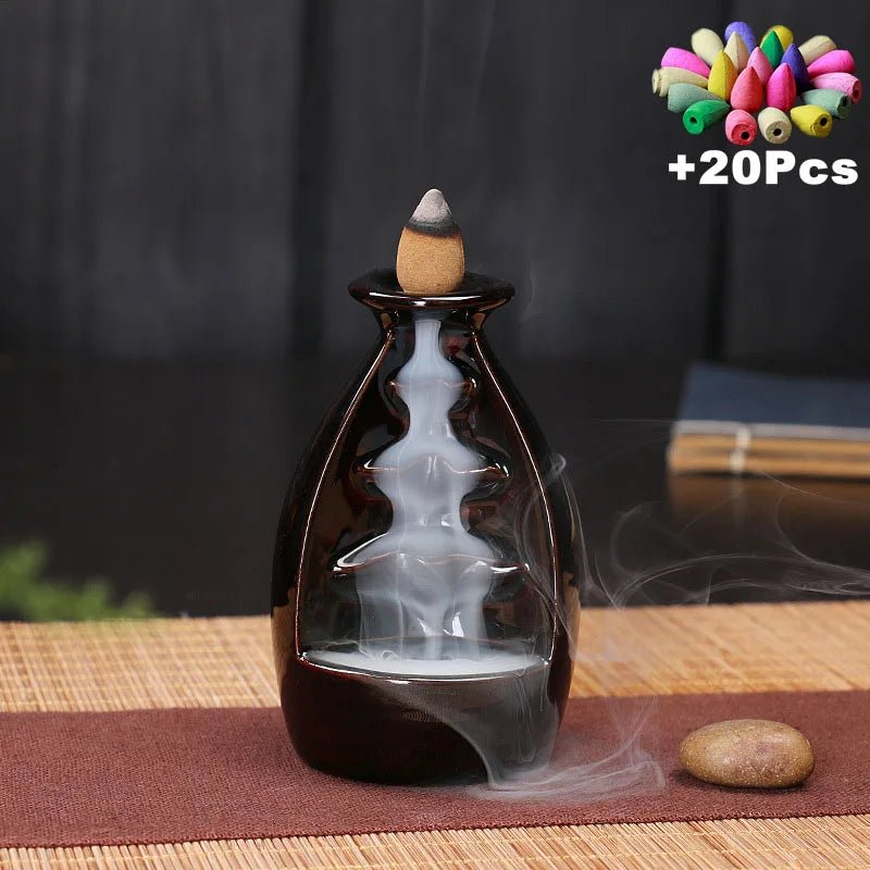 Free 20Pcs Incense cones Creative Home Decor Backflow Stick Incense - AURA