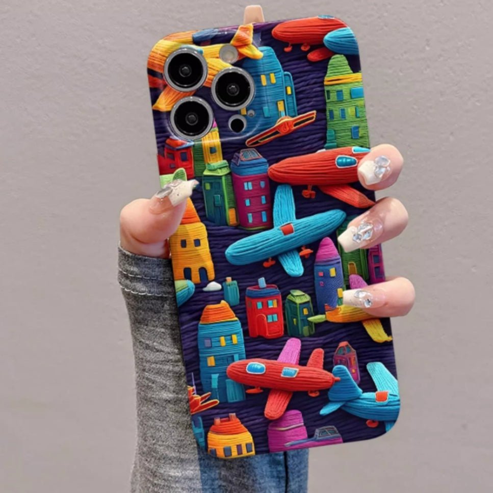 Oil Painting Minimalist Airplane Phone Case - AURA