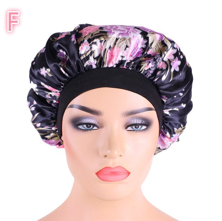 Beauty print Satin silk Bonnet sleep night cap - AURA