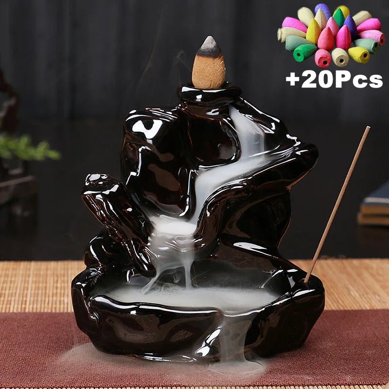 Free 20Pcs Incense cones Creative Home Decor Backflow Stick Incense - AURA