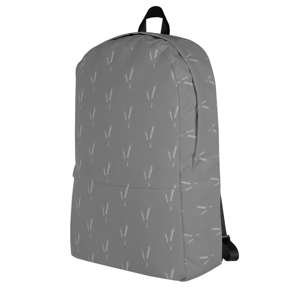 Grano Pattern Print Backpack - Light Grey - AURA