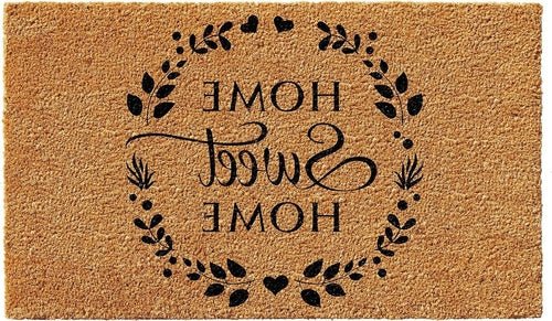 17" X 29" Natural and Black Coir Home Sweet Home Outdoor Door Mat - AURA