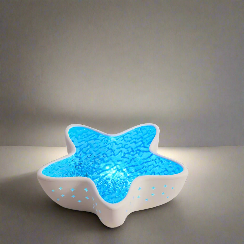 Starfish LED Night Light Rechargeable Table Lamp Northern Ocean Wave Projector - AURA