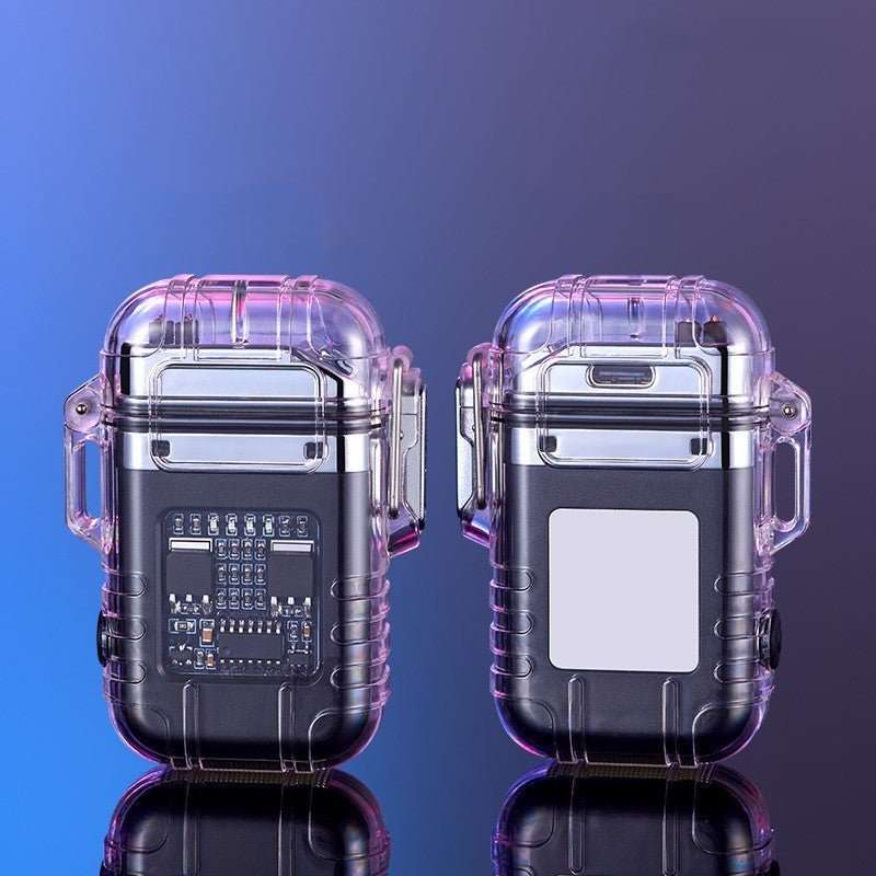 Transparent Shell Double Arc Lighter Waterproof And Windproof - AURA