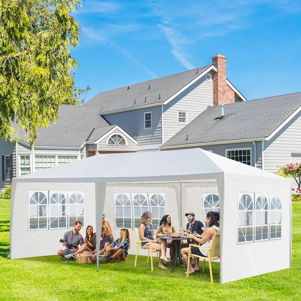 10'X20' Outdoor Party Tent with 4 Removable Sidewalls, Waterproof Canopy Patio Wedding Gazebo, White - AURA