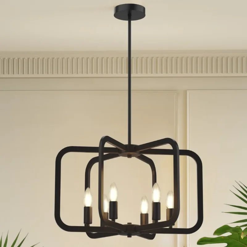 Farmhouse Candle Chandelier Light Fixture for Dining Room, Kitchen - AURA