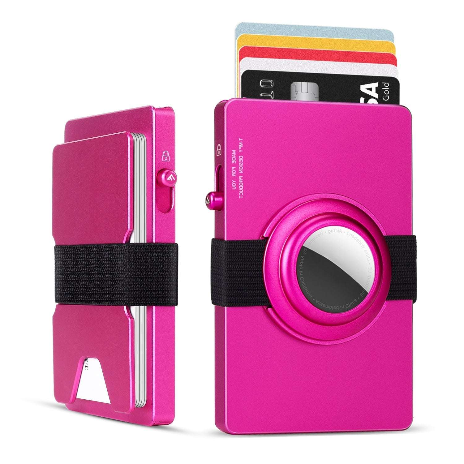 TOYFID All - Aluminum Pop Up Slide Rfid Slim Card Holder Wallet With Airtag Holder - AURA