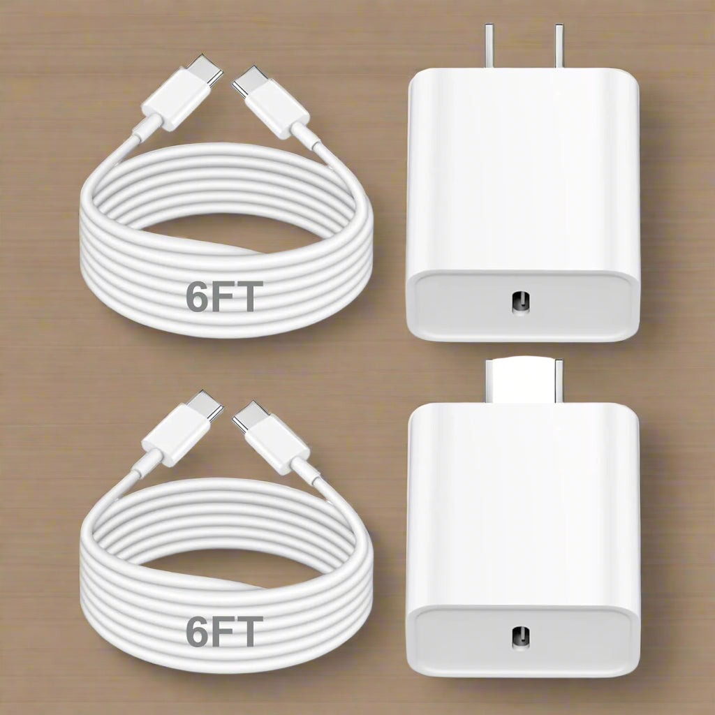 For Apple Phone Fast Charger 2Pack Type C Fast Charger Plug Adapter 6ft USB - AURA
