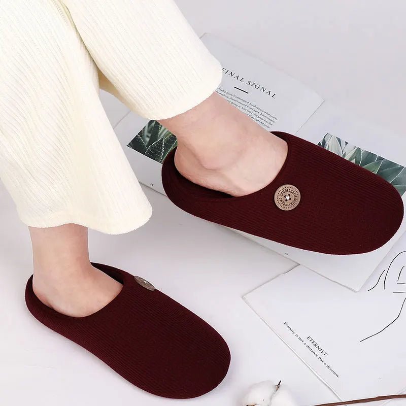 Classic Men Slippers Indoor Men Slippers Fashion Men House Slippers Outdoor Antiskid Soft Men Flat Slippers Winter Bedroom Shoes - AURA