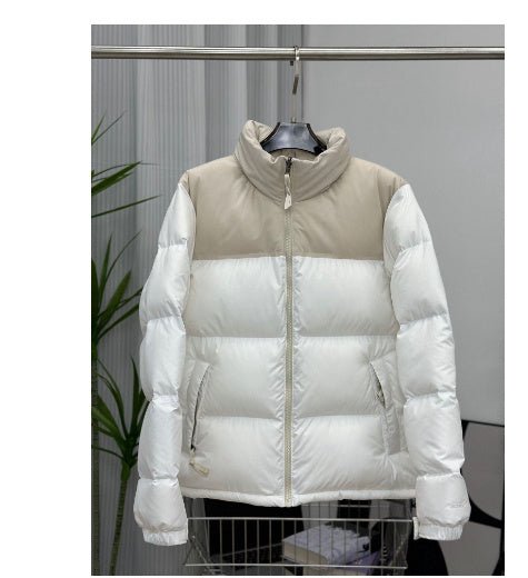 Winter Stand Collar Contrast - colored Coat Cotton Padded Jacket For Men Women Clothing - AURA