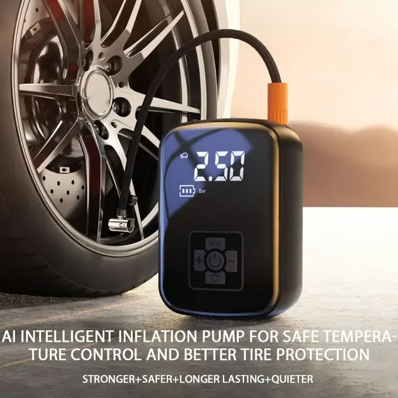 1pc Wireless Car Air Compressor Air Pump Electric Tire Inflator Pump - AURA