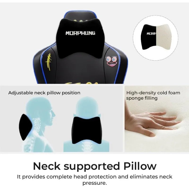Morphling Gaming Chair Dynamic Lumbar Support and Thicken Seat, Height Adjustable Game Chair with 360° - Swivel Seat - AURA