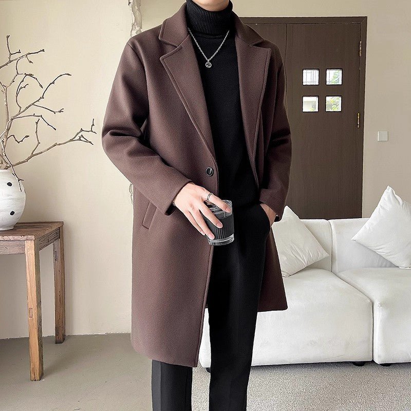 Affordable Luxury Style Mid - length Loose Trendy Woolen Coat - AURA