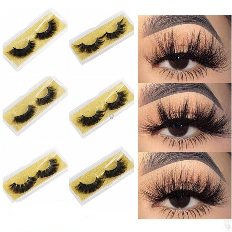 Mink Eyelashes 25mm Wispy Fluffy Fake Lashes - AURA