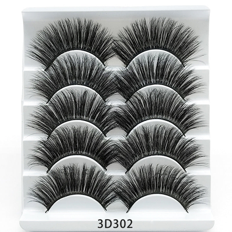 Mink False Eyelashes 3D False Eyelashes Five Pairs Of Soft Cotton Stalk Eyelashes - AURA