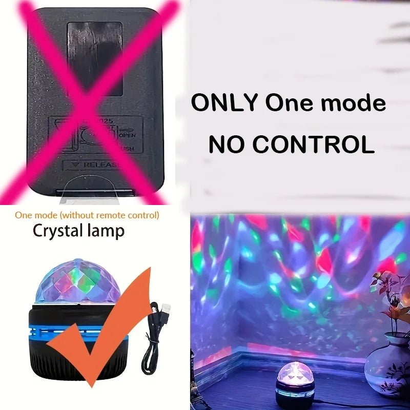 1pc Star Projector, Galaxy Projector, Water Ocean Wave Projector For Bedroom Night Light Room Decor With 7 - Colors Patterns - AURA