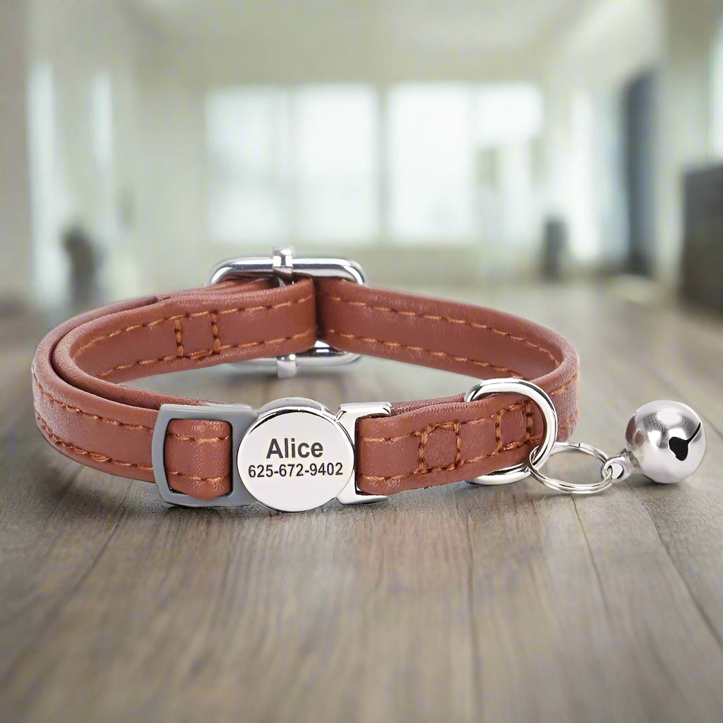 Cat Engraved Collar To Prevent Suffocation And Loss - AURA