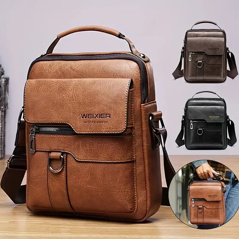 Popular Men's Messenger Bag One Shoulder Retro Business Backpack - AURA