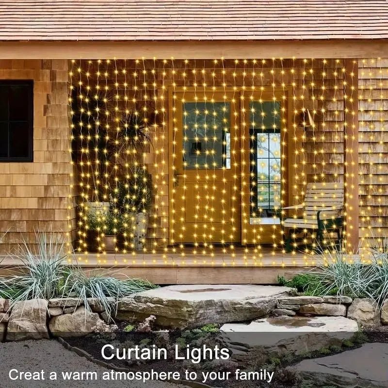 LED Curtain Solar String Lights Outdoor Garden Pavilion Window - AURA
