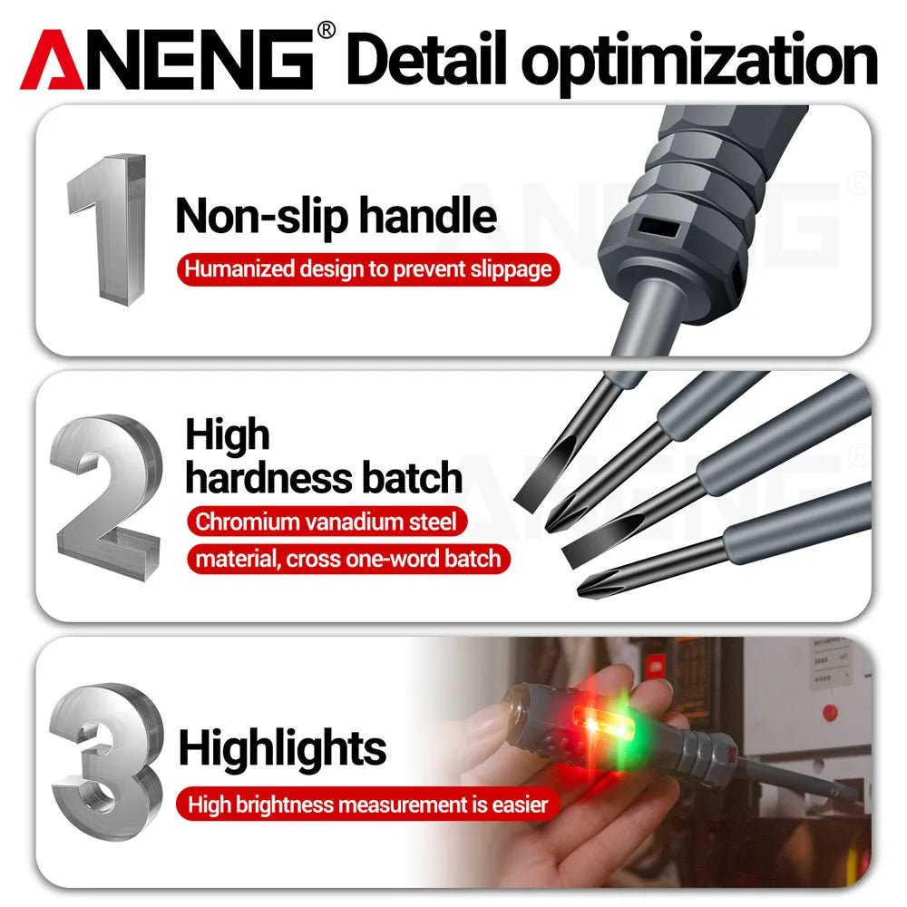 ANENG B05 Word/cross Screwdrivers Neon Bulb Indicator Meter Electric Pen - AURA