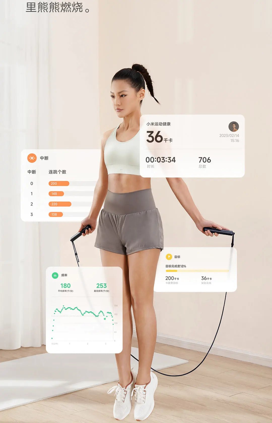 Mijia Smart Skipping Jump Rope Digital Counter - AURA
