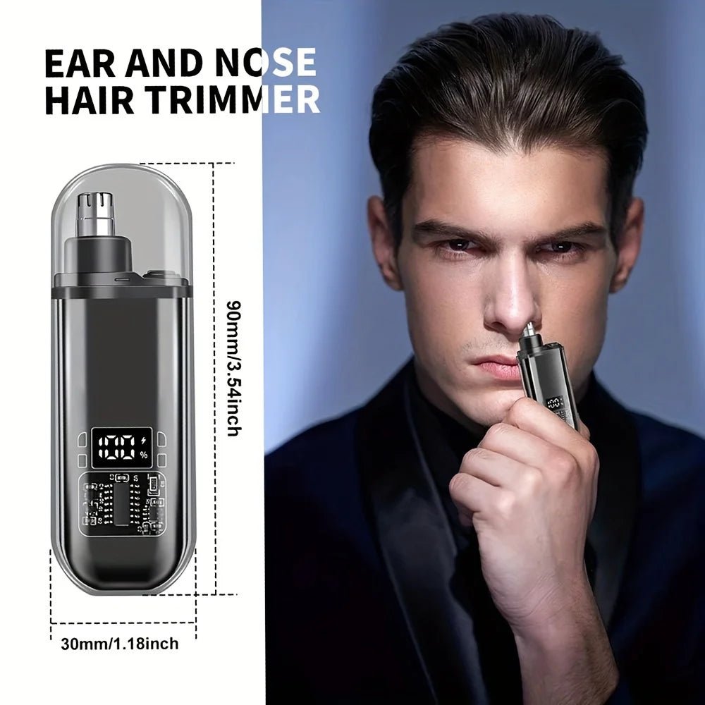 Suitable for men, USB charging nose and ear hair trimmer portable electric nose hair clipper - AURA
