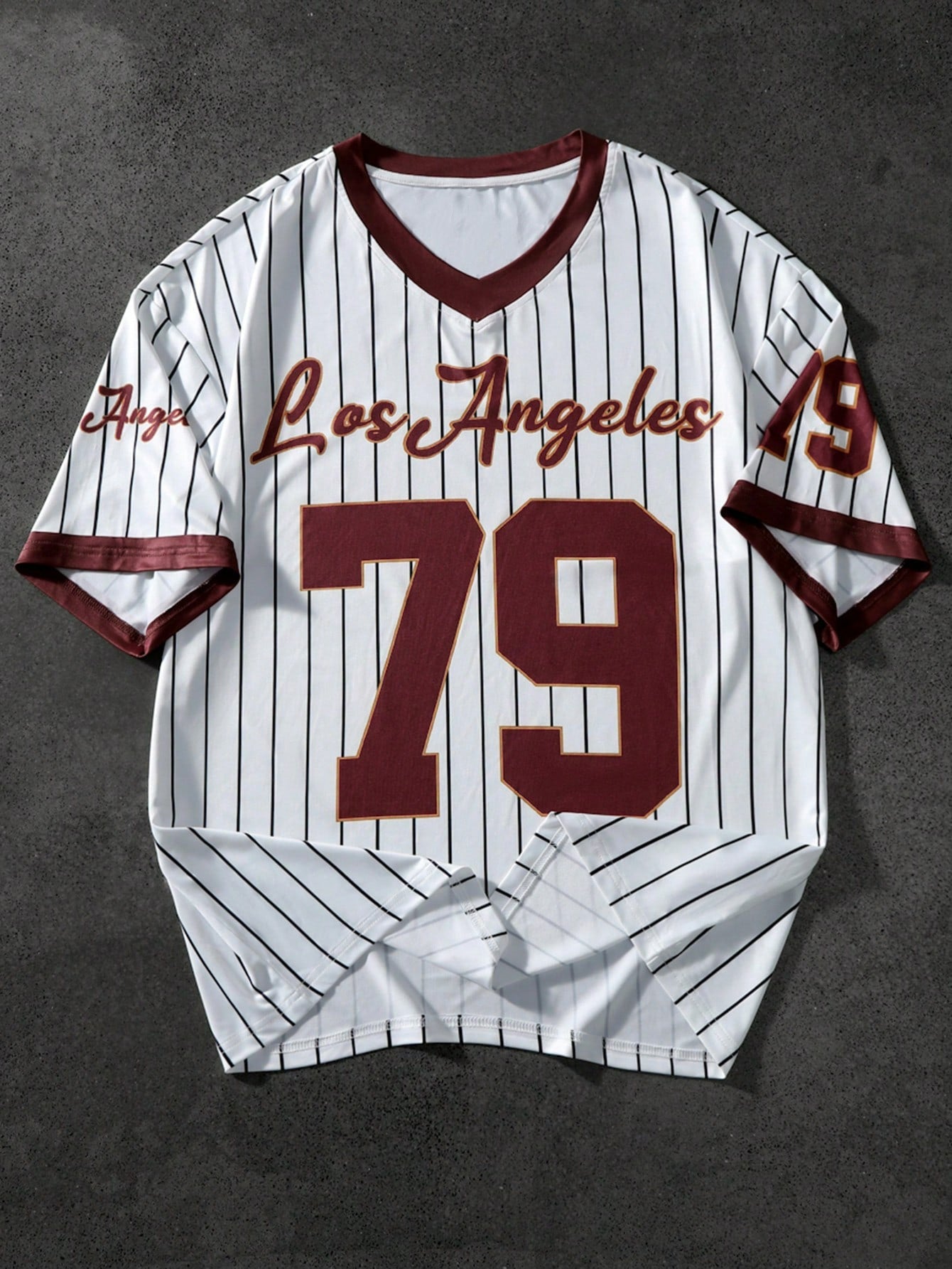 Men's Los Angeles Letter Print Short Sleeve Top - AURA