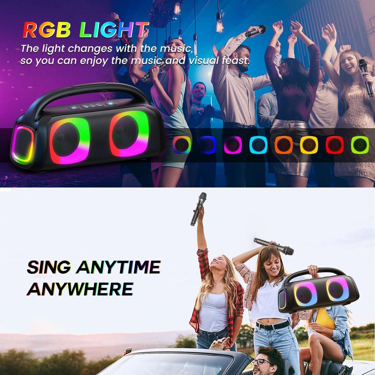 JYX D19 Bluetooth Speaker & 60W Powerful Sound Party Speaker - AURA