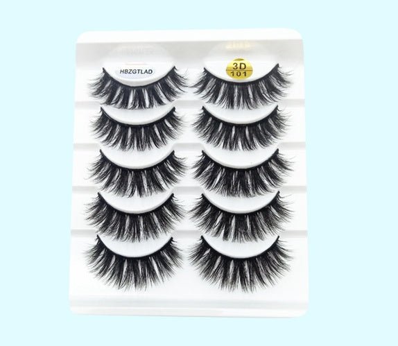 Mink False Eyelashes 3D False Eyelashes Five Pairs Of Soft Cotton Stalk Eyelashes - AURA