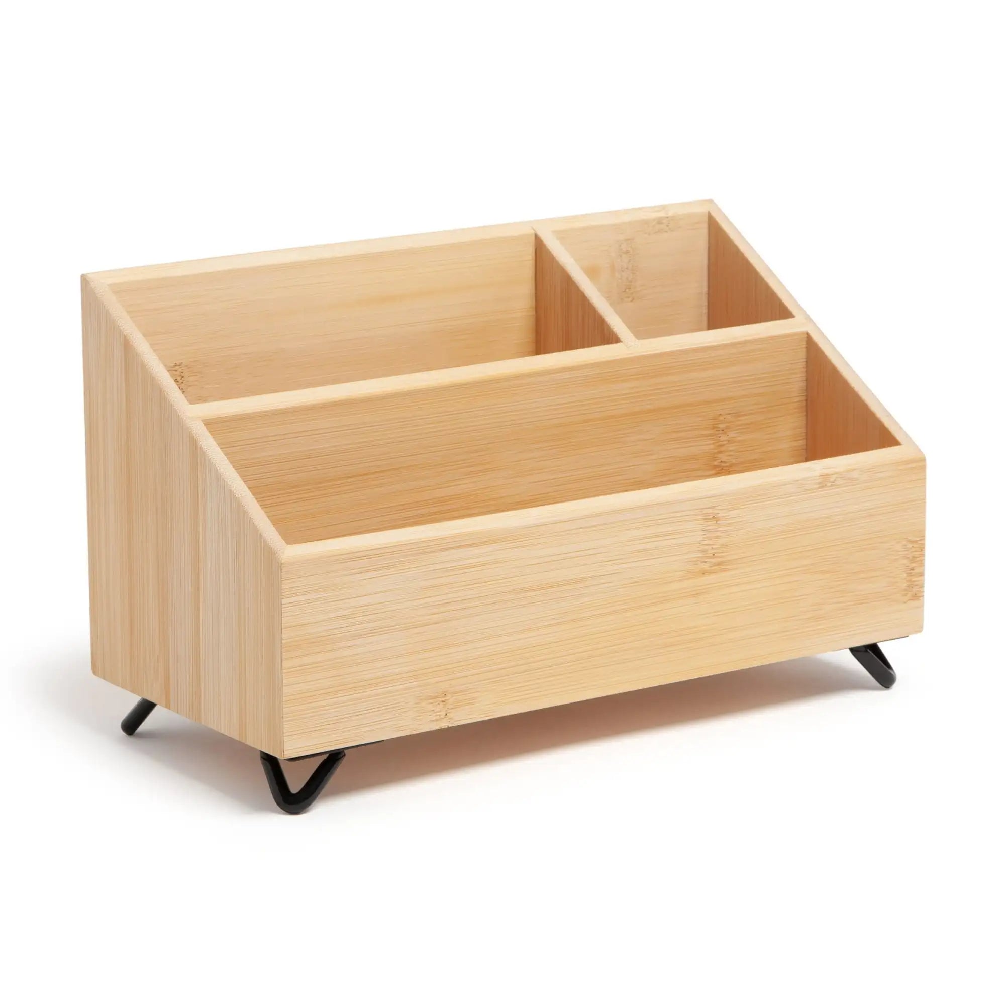 U Brands Verona Desktop Organizer, 10 x 4.8 x 6 in., Bamboo - AURA