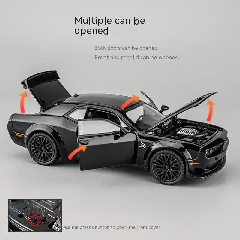 Dodge Challenger Hellcat Toy Car for 1: 32 Scale Die Cast Metel Cars Toy - AURA