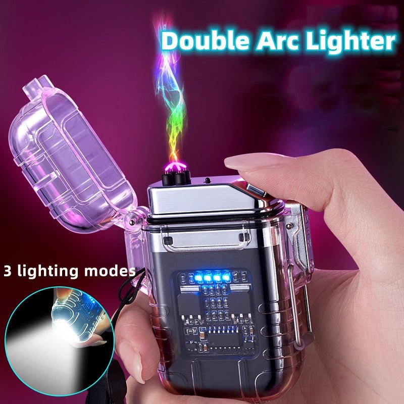 Transparent Shell Double Arc Lighter Waterproof And Windproof - AURA