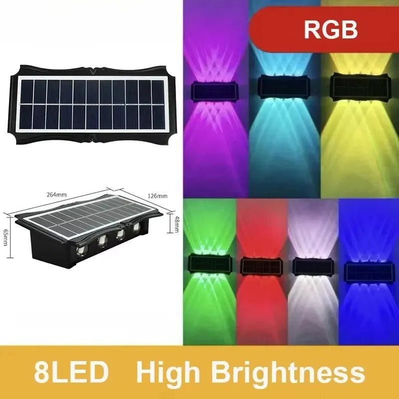 Solar Wall Lamp Outdoor Solar LED Light Waterproof Up And Down Luminous Lighting - AURA