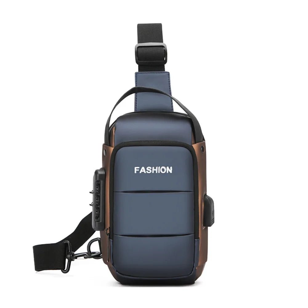 Anti - theft Men's Chest Bag USB Charging Port - AURA