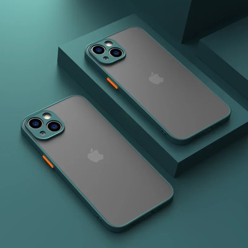 New Armor Bumper Shockproof Phone Case For iPhone 15 11 12 13 Mini 14 Pro XR X Xs Max Plus Silicone Hard Cover Capa - AURA
