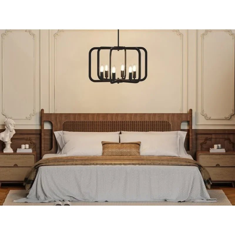 Farmhouse Candle Chandelier Light Fixture for Dining Room, Kitchen - AURA